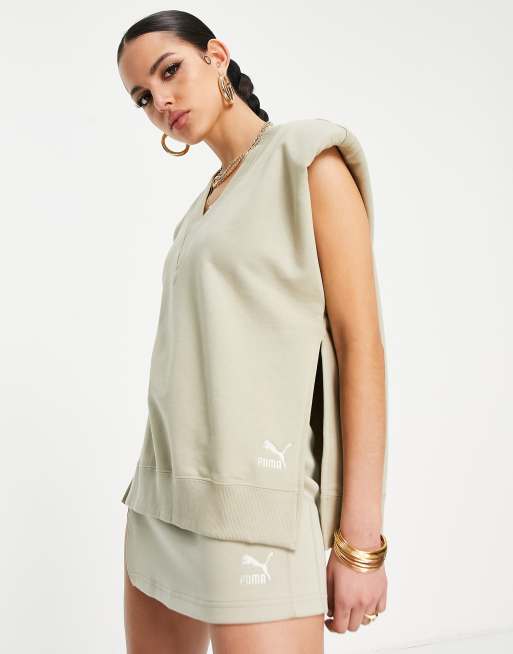 Puma sweater vest in spray green exclusive to asos