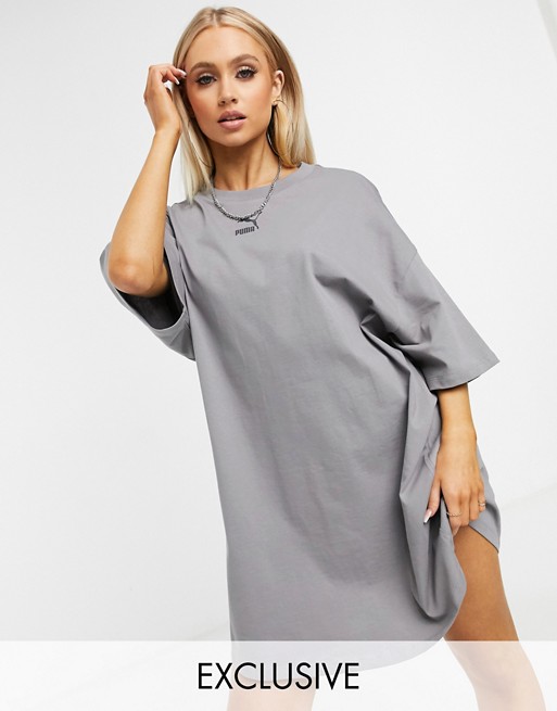 Puma t-shirt dress in washed grey - exclusive to ASOS