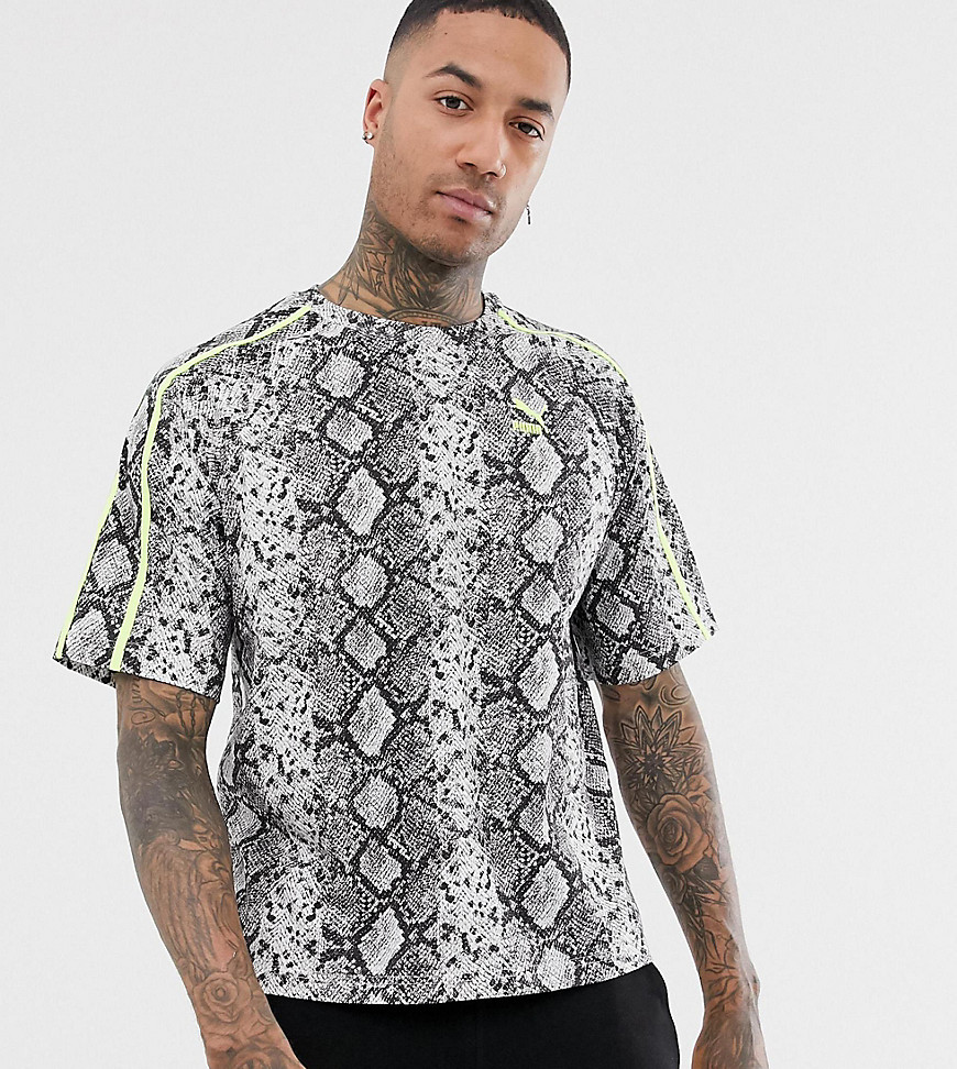 Puma t-shirt in all over snake print in grey Exclusive at ASOS