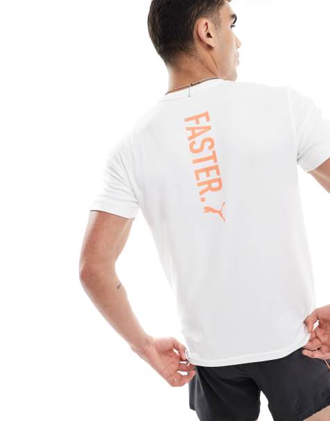 PUMA – – T-Shirt in Weiß mit „Faster“-Grafikprint - view 1