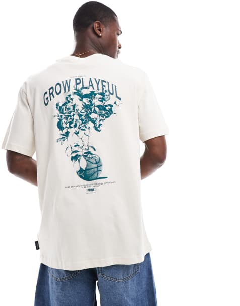 PUMA - T-shirt met 'Grow Playful'-print in sneeuwwit - view 1