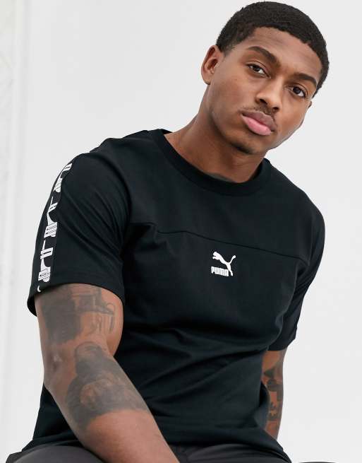 Puma - T-shirt nera con fettuccia