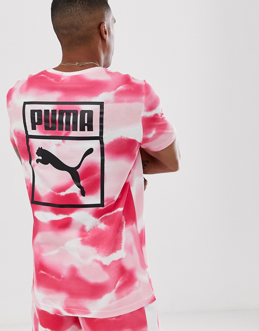 Puma - T-shirt rosa tie-dye