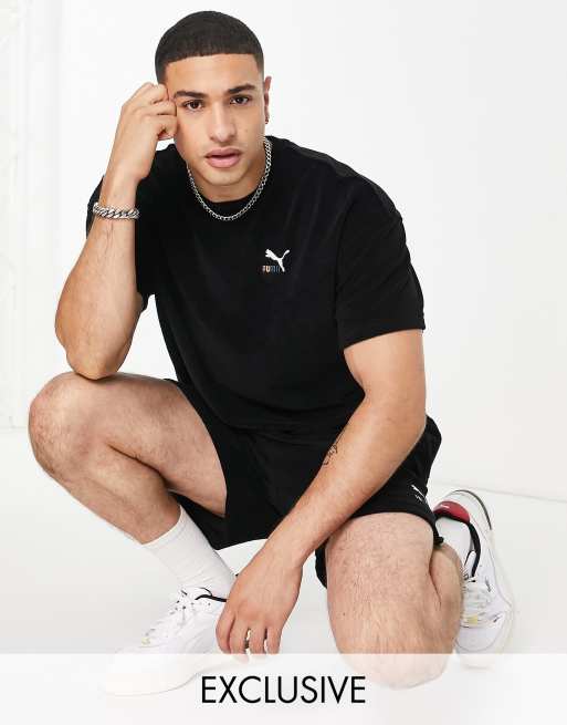 PUMA - T-shirt stile skate in spugna nera - In esclusiva per ASOS