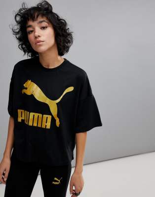 Black and gold hot sale puma t shirt