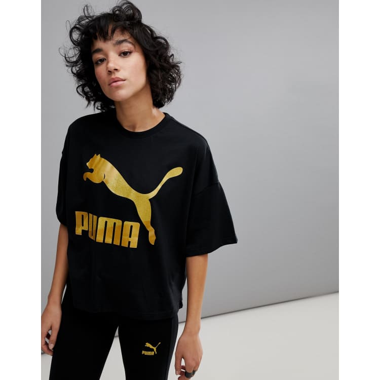 Puma black cheap and gold shirt