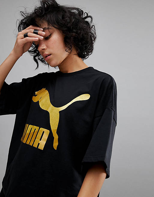 Puma T-Shirt With Gold Logo | ASOS