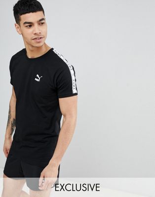 puma t shirt with taped side stripe