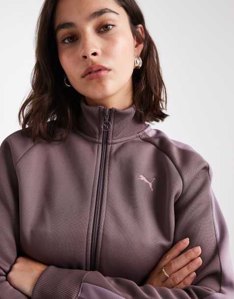 Puma T7 always on short track jacket in brown - view 1