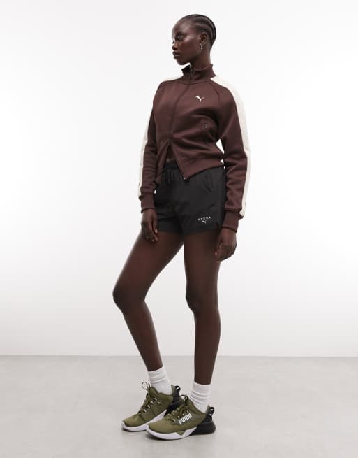 Puma T7 always on short track jacket in brown, 2 of 4