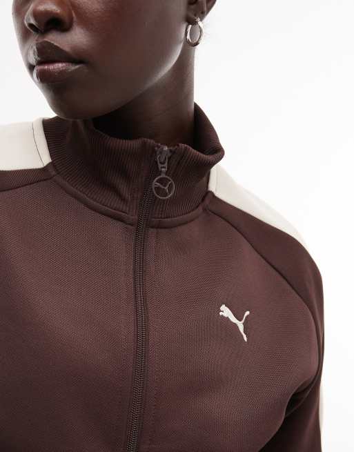 Puma T7 always on short track jacket in brown, 3 of 4