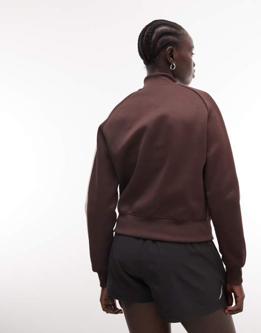 Puma T7 always on short track jacket in brown, 4 of 4