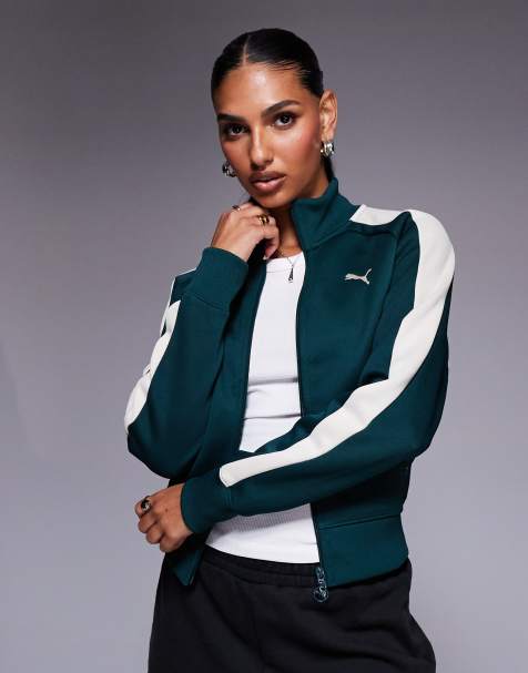 Puma T7 always on short track jacket in green - view 1