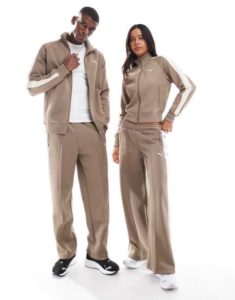 Puma T7 always on tracksuit in totally taupe - view 1