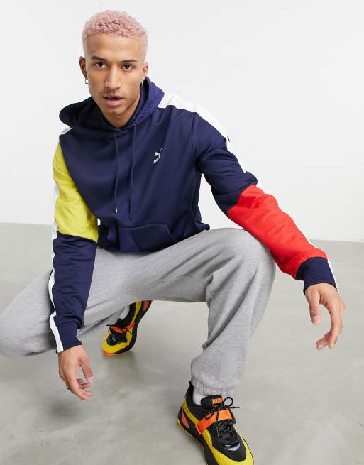 Puma T7 fashion hooded sweatshirt in navy