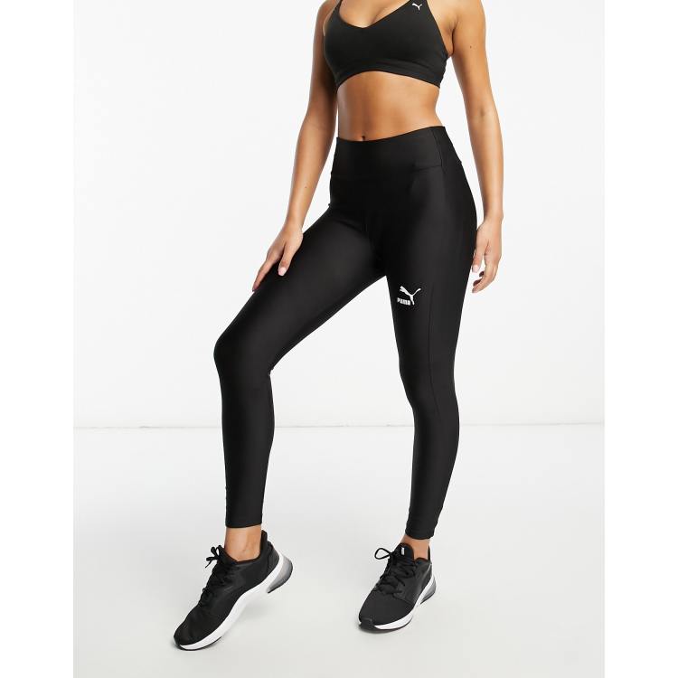 PUMA T7 High Waist Shiny Leggings, | Black Women‘s Leggings | YOOX