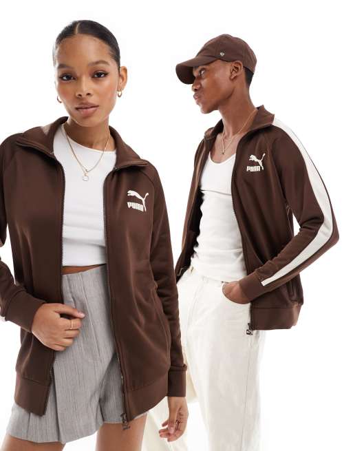 PUMA T7 Iconic track jacket in espresso