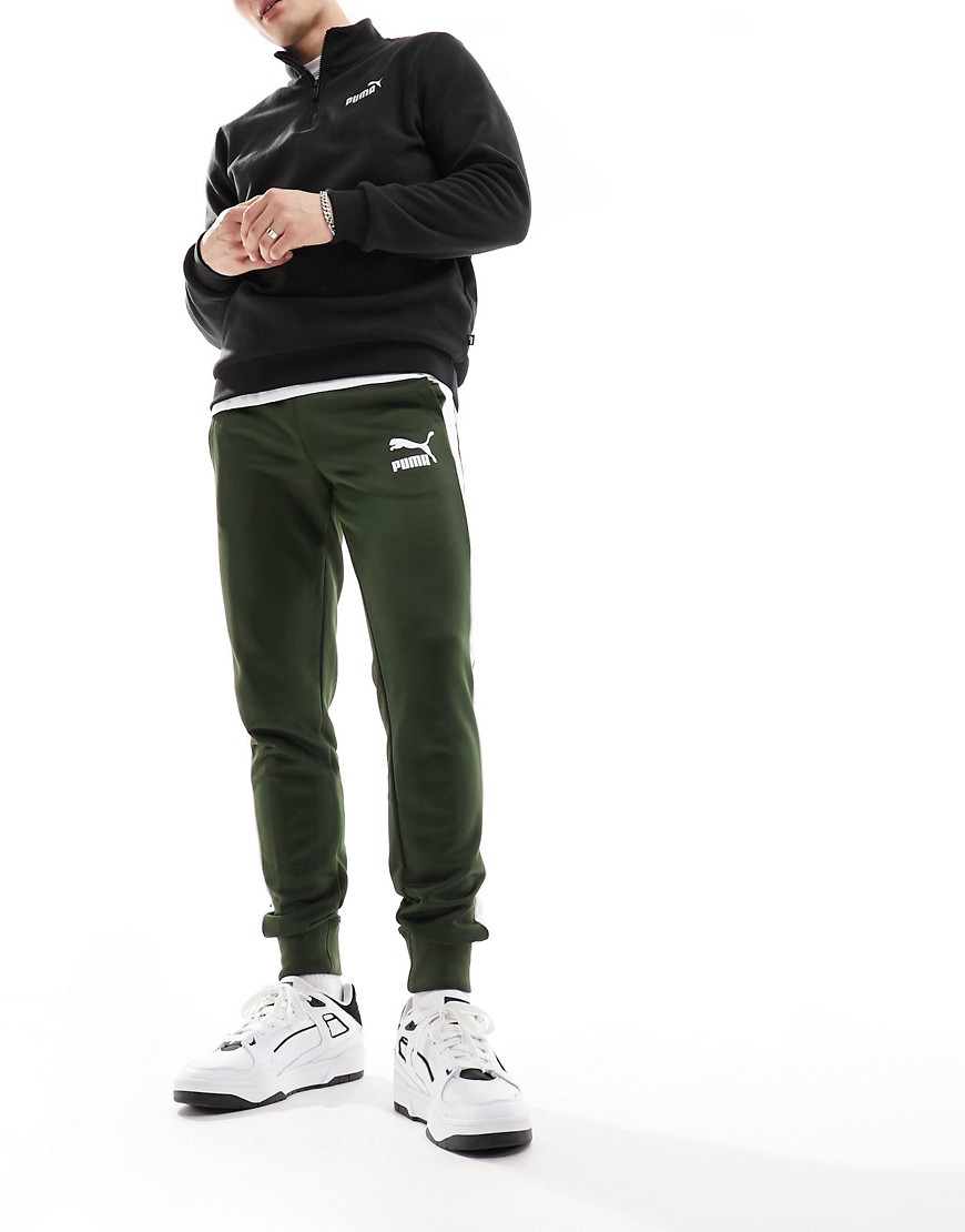 Puma T7 iconic track pants in green