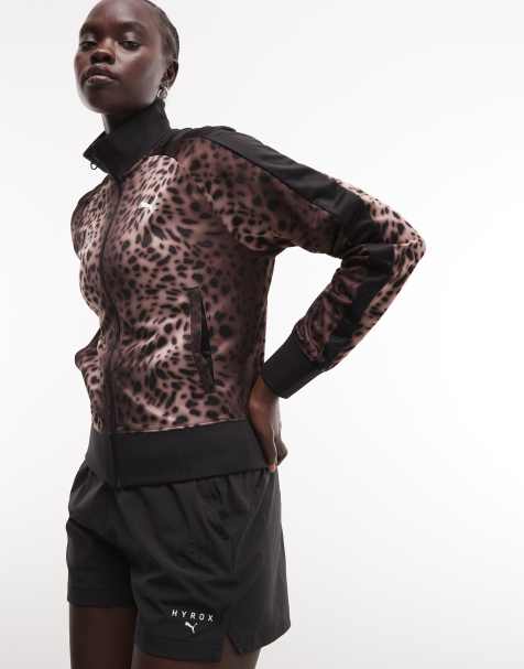 Puma T7 leo luxe short track jacket in black 