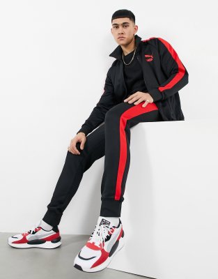 puma black and red tracksuit