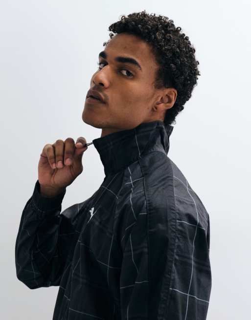 Puma T7 relaxed tartan track jacket in black, 4 of 5