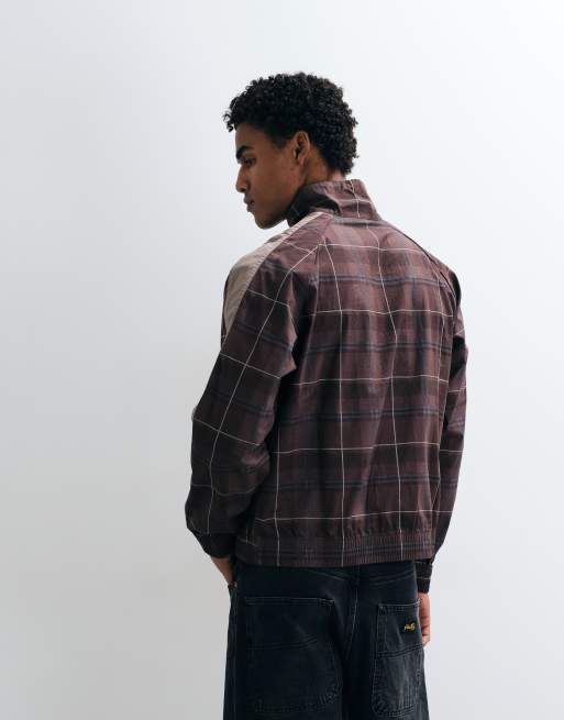 Puma T7 relaxed tartan track jacket in brown, 5 of 5