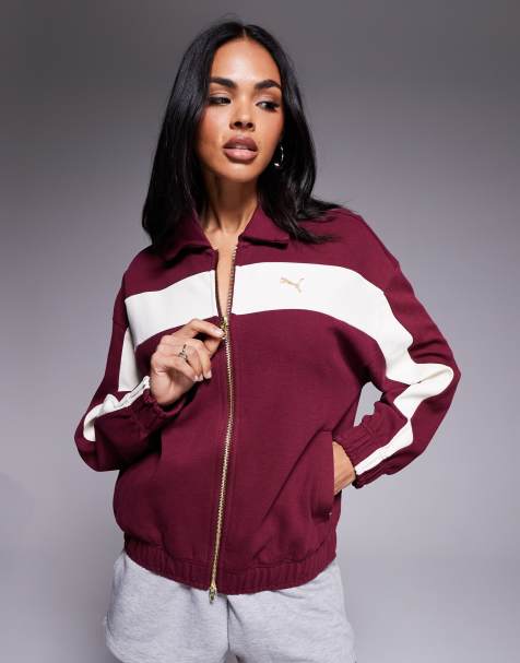 Puma T7 relaxed track jacket in ruby shimmer - view 1