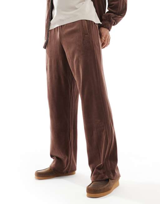 Puma T7 relaxed track pants in espresso brown