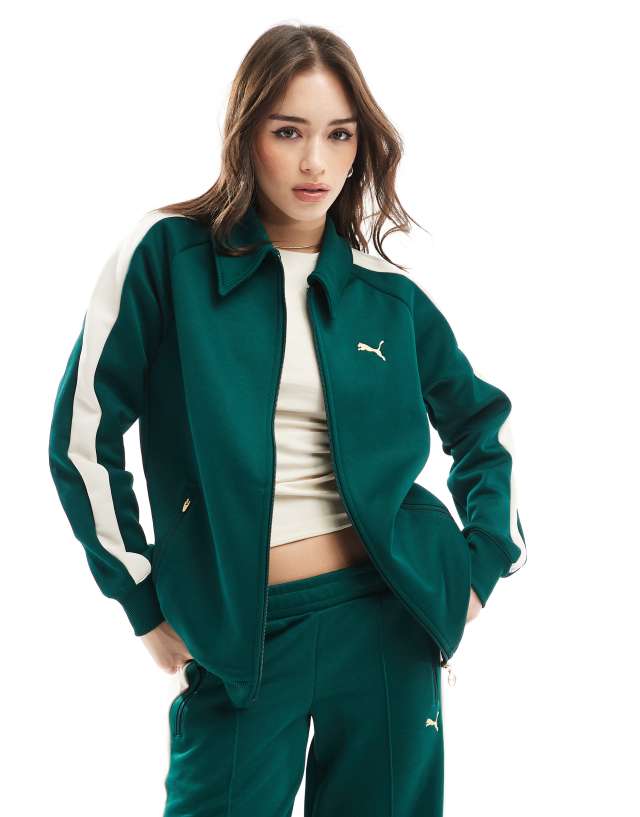 Puma T7 track jacket co-ord in dark green | ASOS