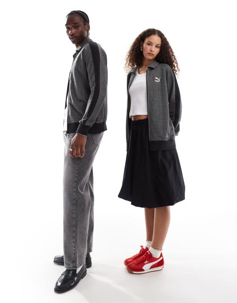 Puma T7 track jacket & trousers in herringbone - view 1