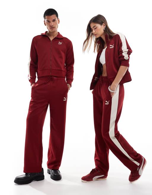 Puma T7 track jacket & trousers in red
