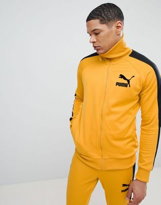 black and yellow puma tracksuit
