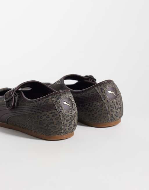 PUMA Tacklette Mary Jane in bruin met luipaardprint, 5 van 5
