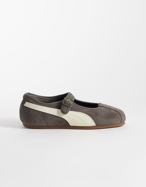 PUMA – Tacklette – Mary-Jane-Schuhe in Taupe - view 1