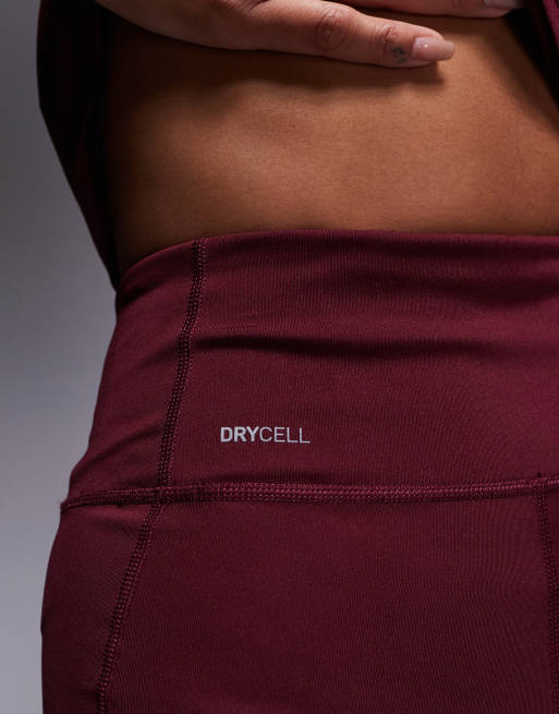 PUMA Tad Essential high waisted 5" training legging shorts in burgundy, 5 of 5