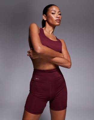Puma Puma Tad Essential HW 5" training legging shorts in burgundy-Red