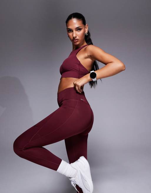Puma Tad Essential leggings in burgundy