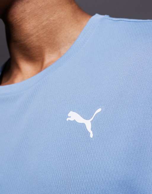 Puma Tad Essential Poly Texture training t-shirt in blue, 5 of 5