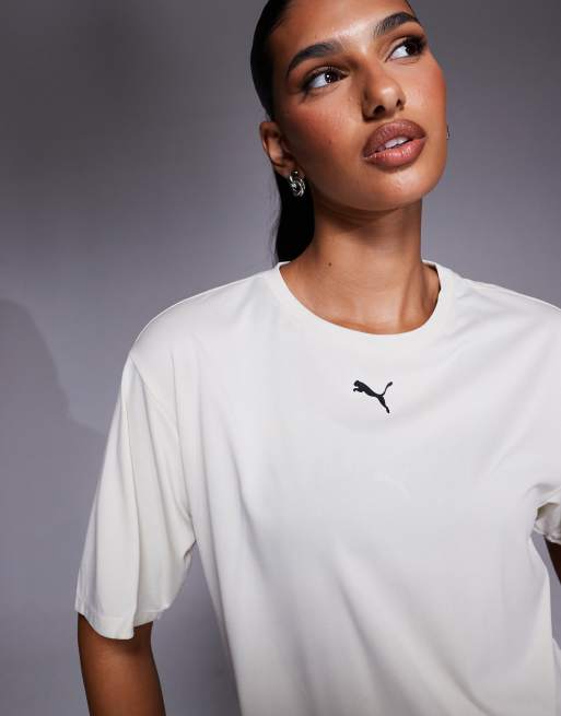 PUMA Tad Essential relaxed training t-shirt in white, 4 of 4