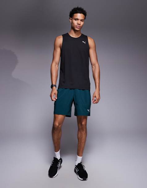 PUMA - Tad Essentials - Geweven 7 inch trainingsshort in groen - view 1
