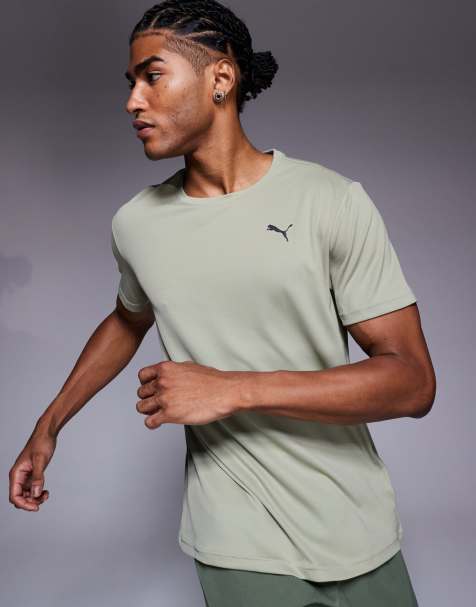PUMA - Tad Essentials - Grøn T-shirt i polyester med tekstur - view 1