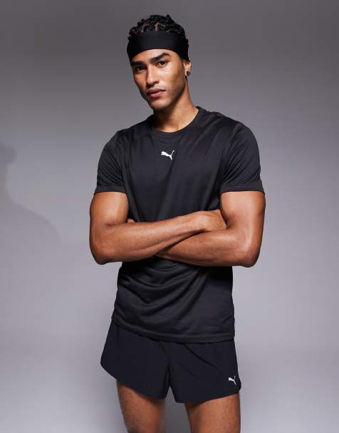 PUMA – Tad Essentials – Svart, melerad t-shirt för träning med kattlogga - view 1