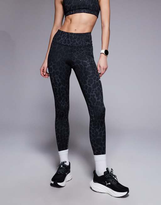 Puma Tad Essentials training leggings in black leopard print, 2 of 5
