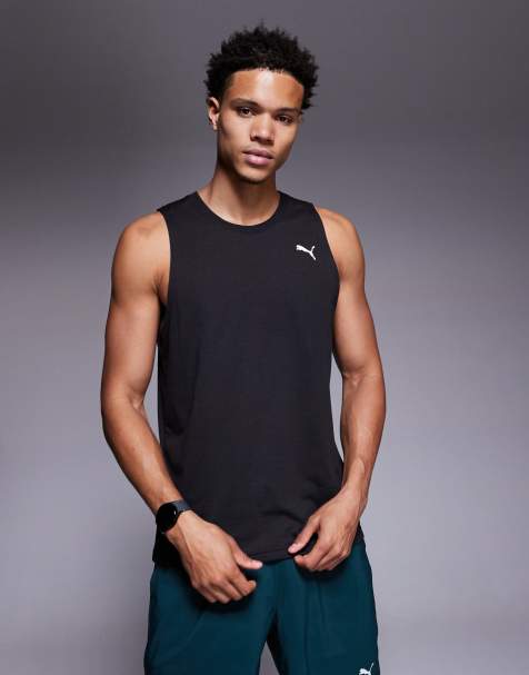 PUMA Tad Tech Tri-blend training tank top in black - view 1