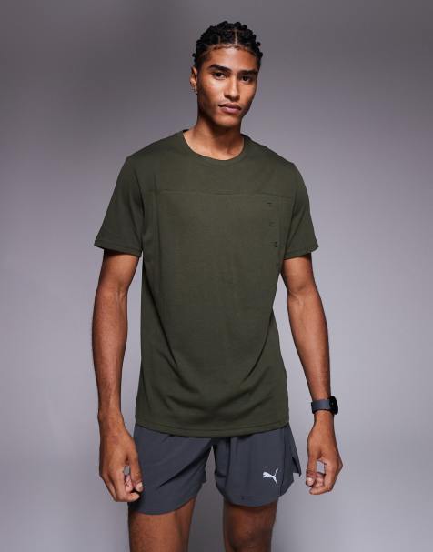 Puma Tad tech triblend t-shirt in dark olive - view 1