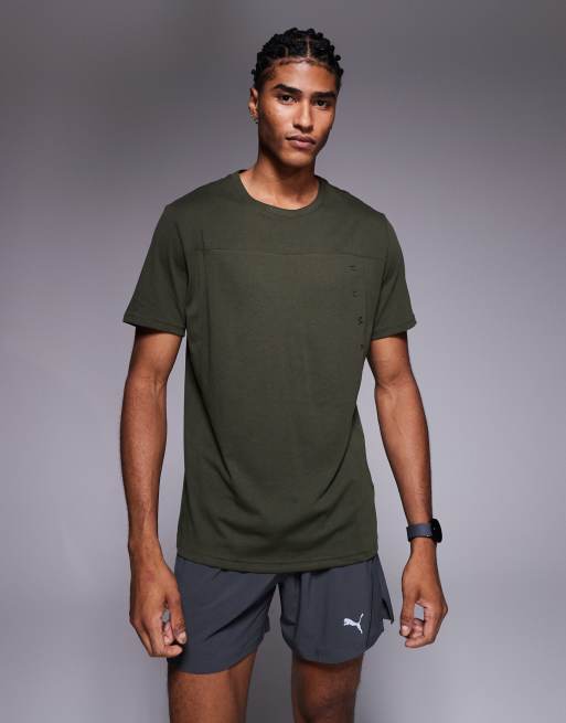 Puma Tad tech triblend t-shirt in dark olive