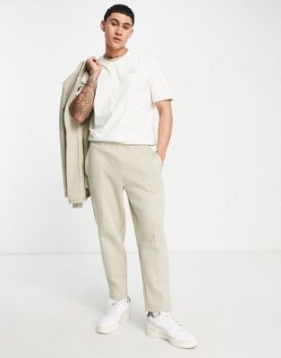 Puma tailoring straight leg trousers in beige - Exclusive to ASOS