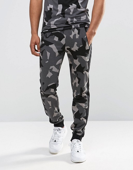 Puma Tapered Joggers In Grey Camo | ASOS