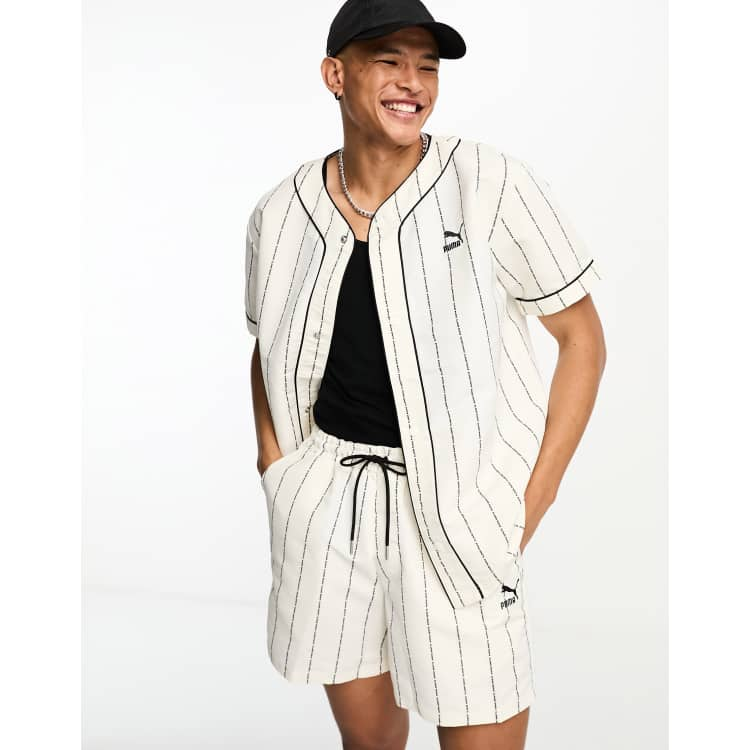 LUX SPORT STRIPE L/S BASEBALL SHIRT MENS