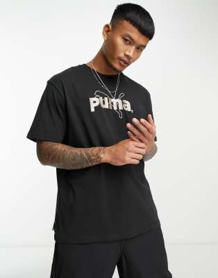 Puma Team chest print t-shirt in black